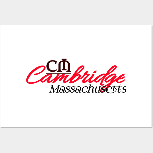 T-shirt Cambridge Massachusetts Wall Art by Kahfistore